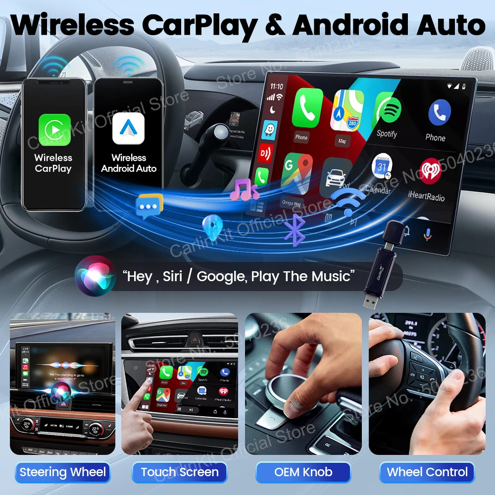 CarlinKit 5.0 Mini 5 Pro Беспроводной Android Auto адаптер CarPlay 2 4G и 8 ГГц WiFi BT Автоматическое