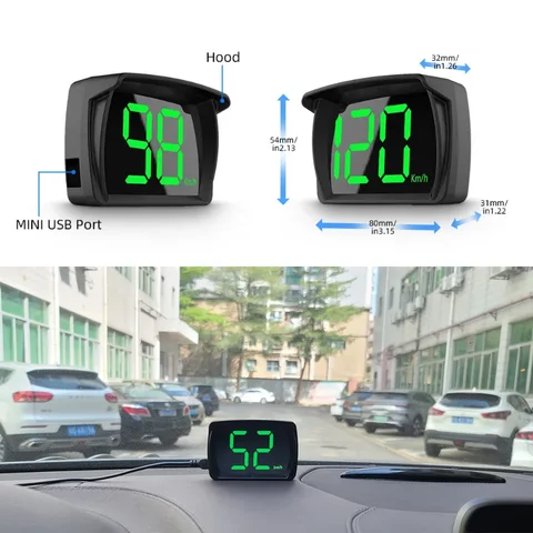 Универсальный автомобильный HUD проекционный дисплей GPS Hud цифровой спидометр большой шрифт измеритель скорости KMH для всех автомобилей грузовиков Plug and Play автозапчасти