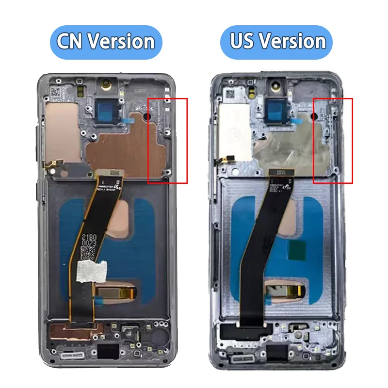 Фото TFT G980F G980F/DS G981F/DS Экран в сборе для Samsung S20 4G 5G, ЖК-дисплей с сенсорным экраном и рамкой. №5