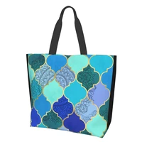 women shoulder bag ladies shopping bags fabric grocery handbags tote books bag for girls morocco