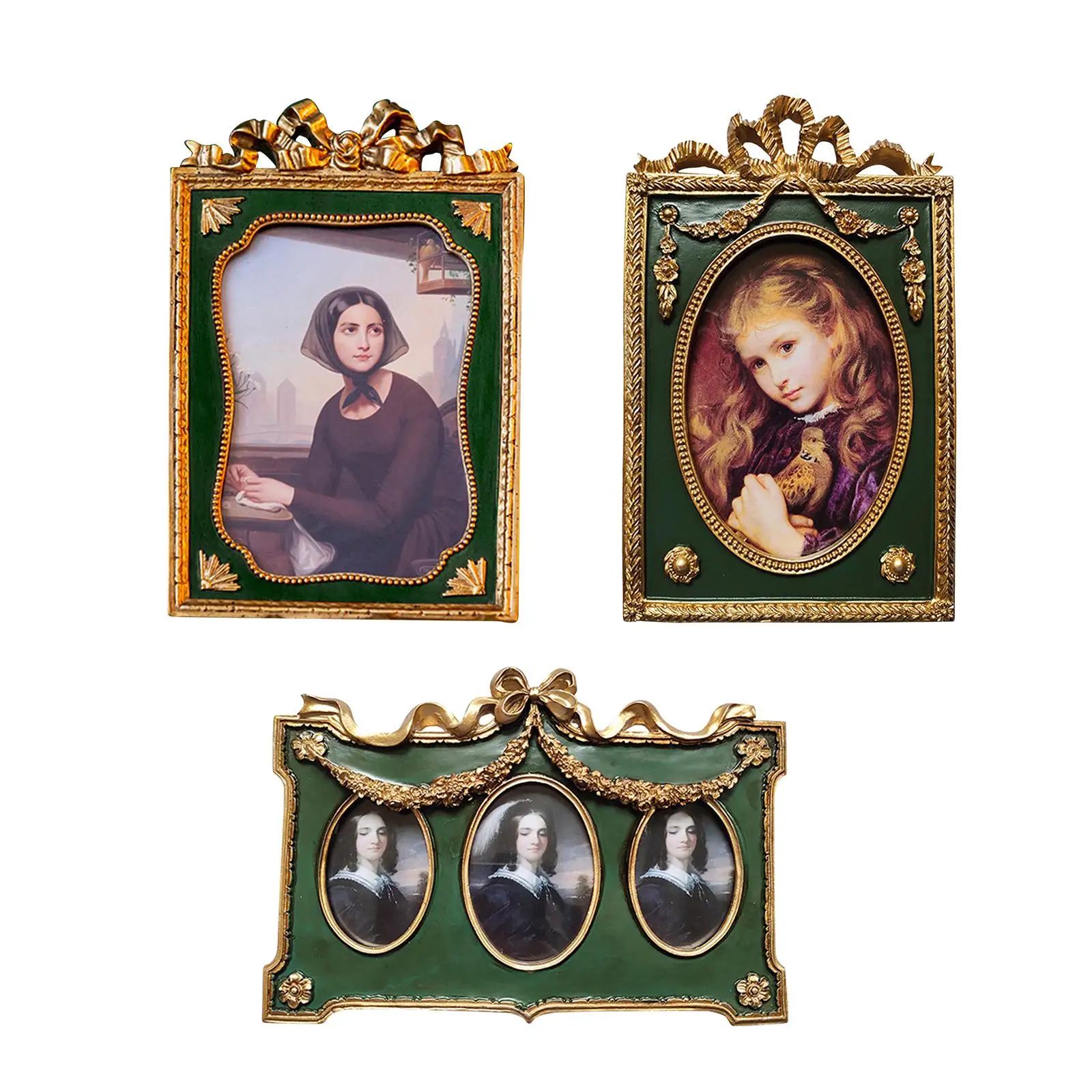 

Antique Polyresin Picture Display frame, wall Mounting Bowknot Decoration