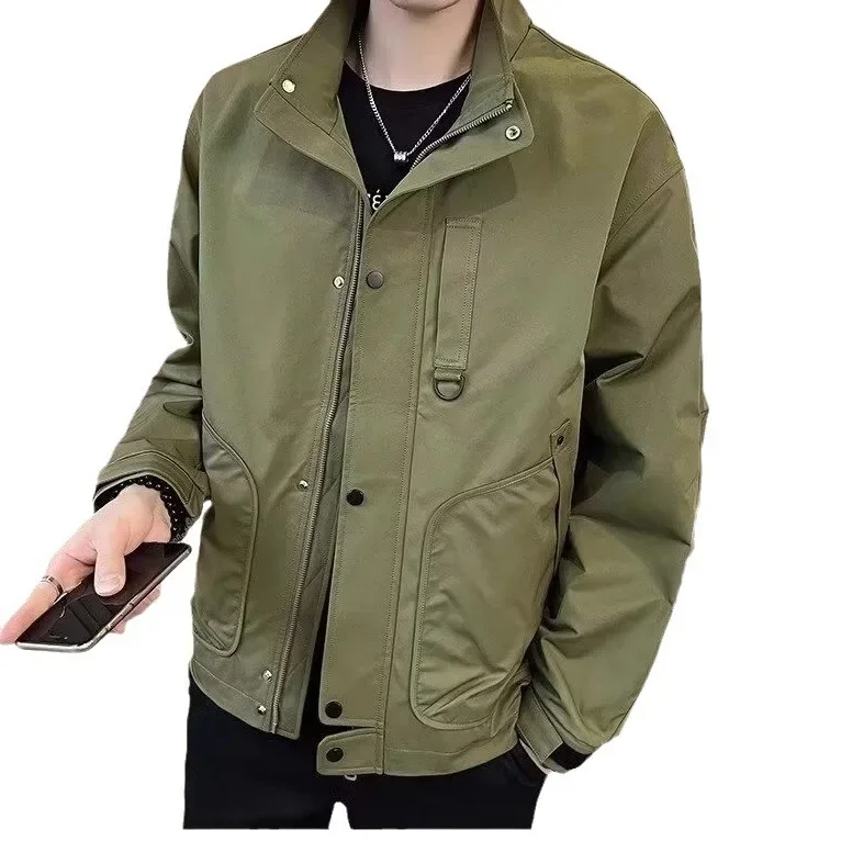 Модная мужская рабочая одежда куртка свободного кроя повседневный тканевый топ