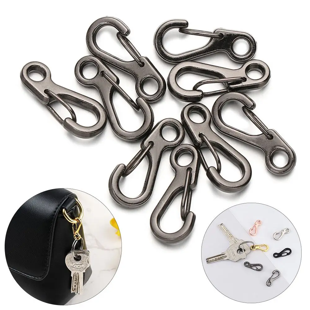 

10Pcs Metal Jewelry Making Split Ring Bag Part Accessories Lobster Clasp Collar Carabiner Snap Hook Bags Strap Buckles