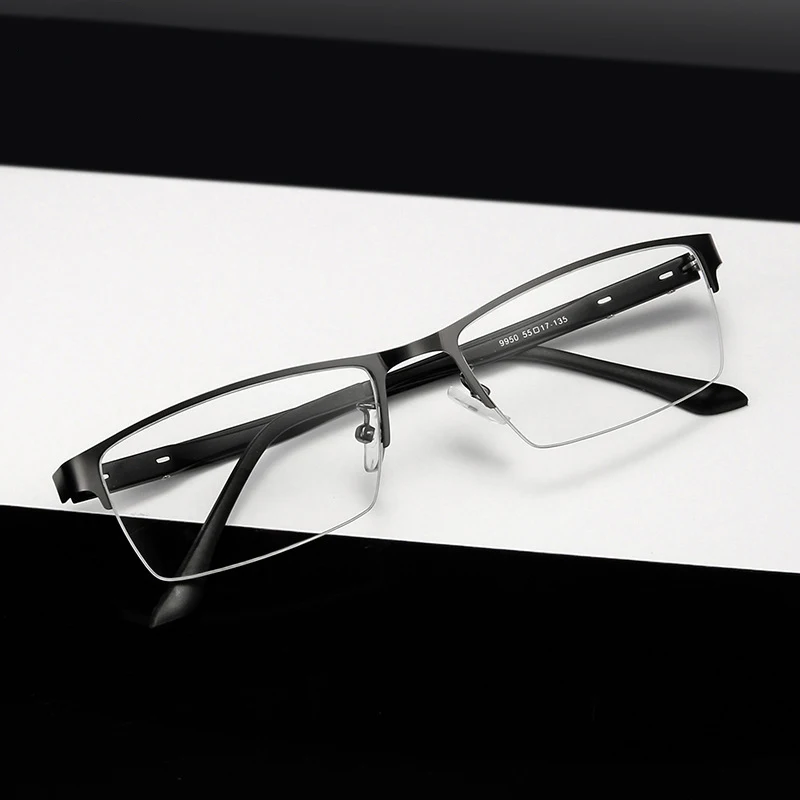 Стальная оправа для очков близорукости и дальнозоркости полуободковая