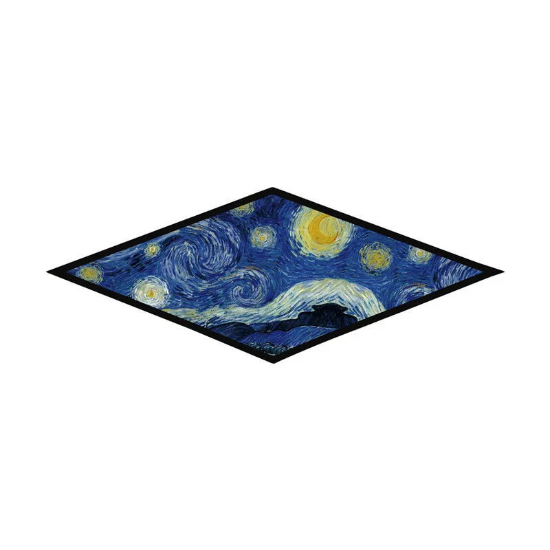 

Van Gogh Oil Painting Printed Hairband Diamond Neck Scarfs Women Headbands Fashion Hair Scarves Wrist Ribbon Bag Scarf