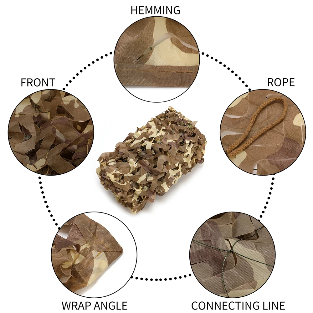 Камуфляжная сеть в стиле милитари декоративная затеняющая ткань для пустыни и