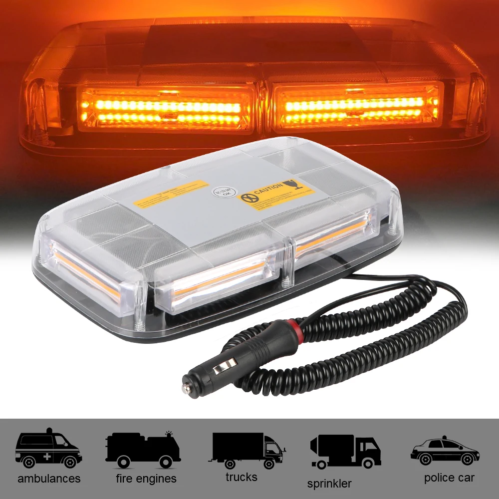 

Car Strobe Warning Light DC12~24V Police Flasher Vehicle Roof Flashing Beacon Emergency Signal Lamp Yellow LED COB Ceiling Lamp
