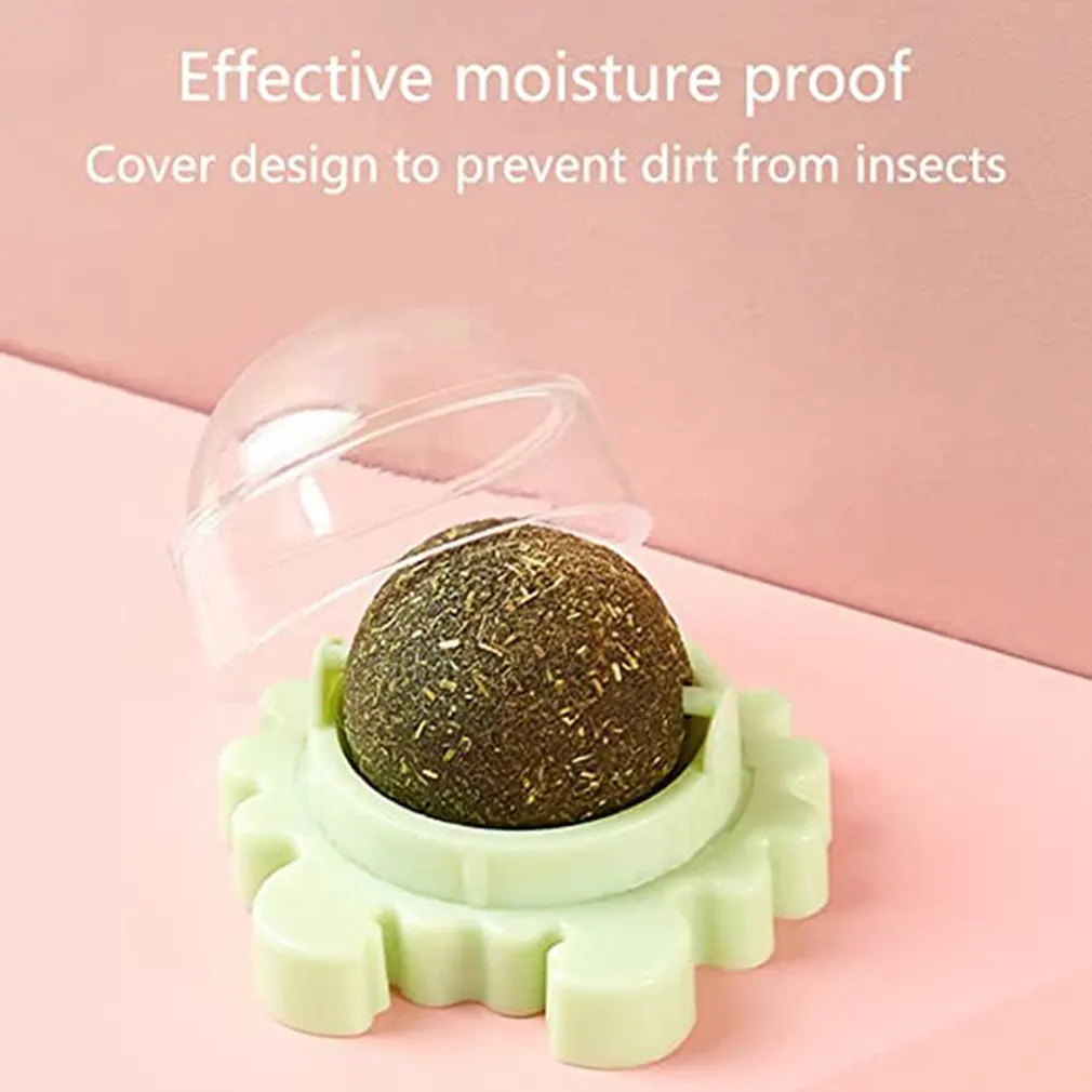 Catnip Edible Licking Balls Snack Healthy Rotatable Treats Toys Kitten Supplies Teeth Cleaning