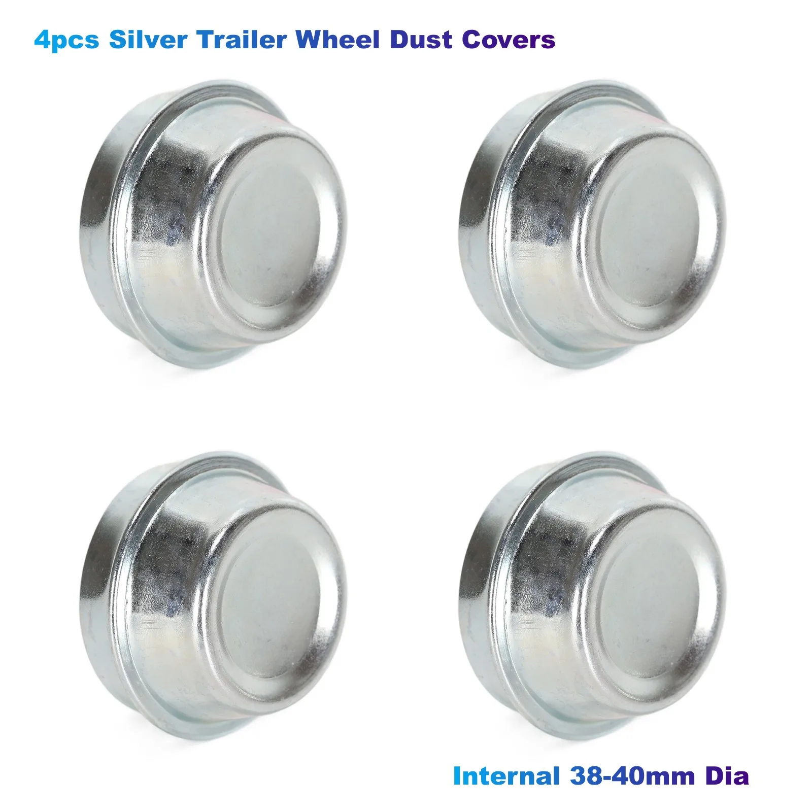 

4 шт. серебряные пылезащитные чехлы для колес прицепа, подшипник ступицы прицепа, пылезащитный колпачок, подходит для ступиц прицепа с внутренним диаметром 38-40 мм