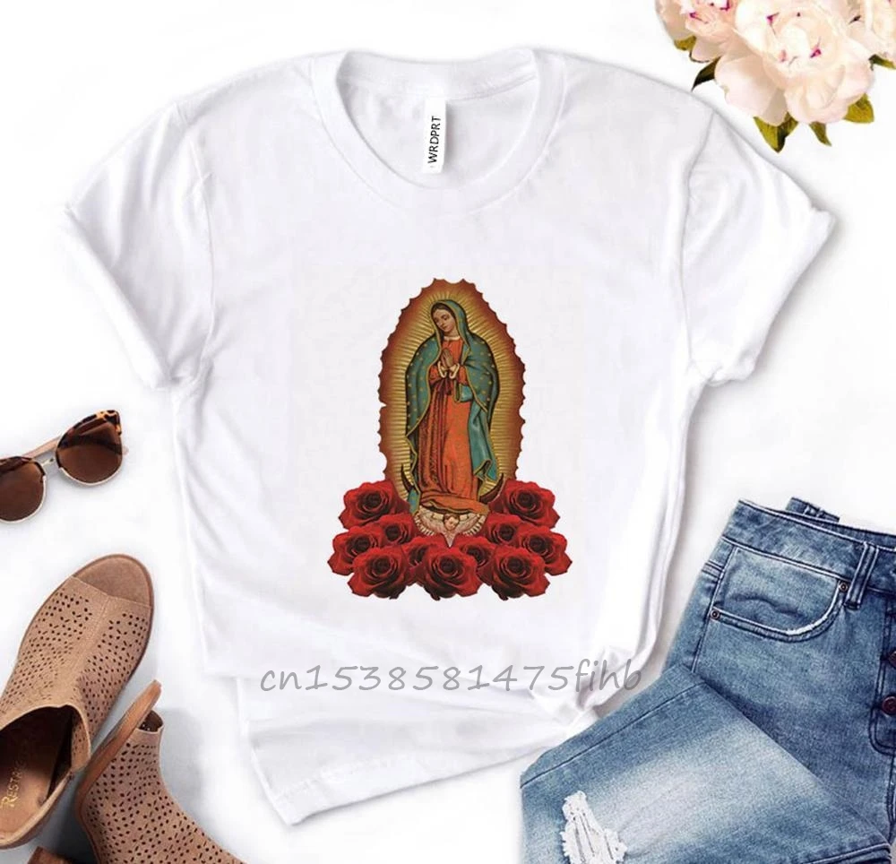 Женская футболка премиум-класса с принтом Девы Марии Гуадалупе Подарочная
