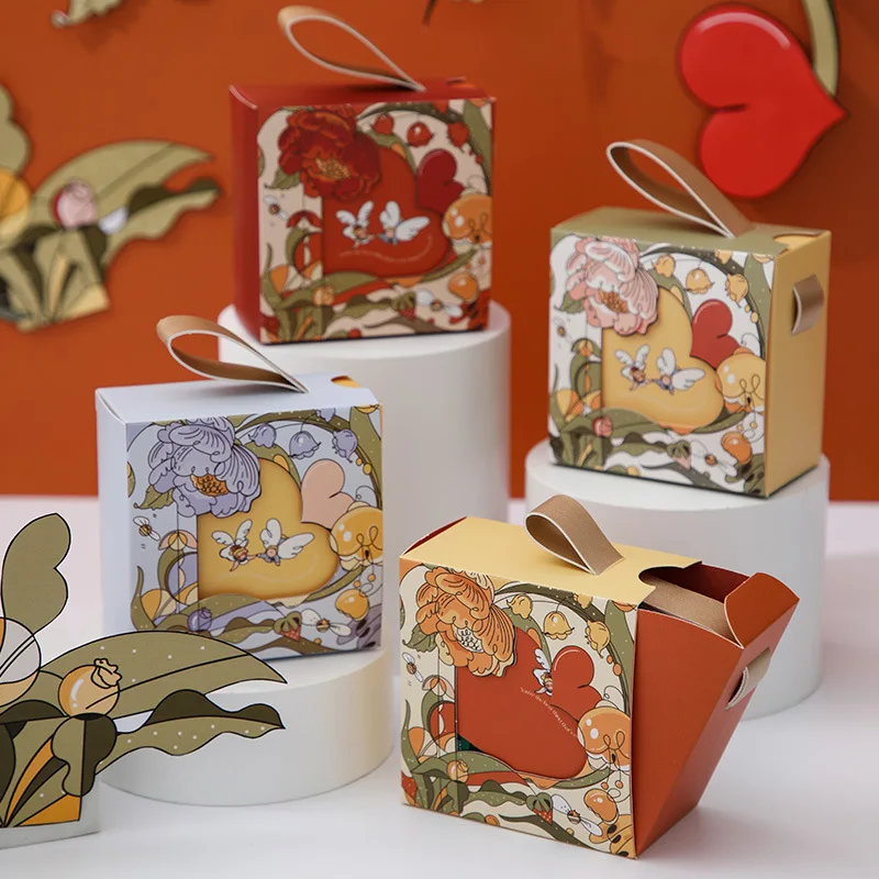 

European Heart Shaped Candy Boxes Paper Gifts Packaging Bag For Wedding Party Favors Decoration Baby Shower Birthday Supplies