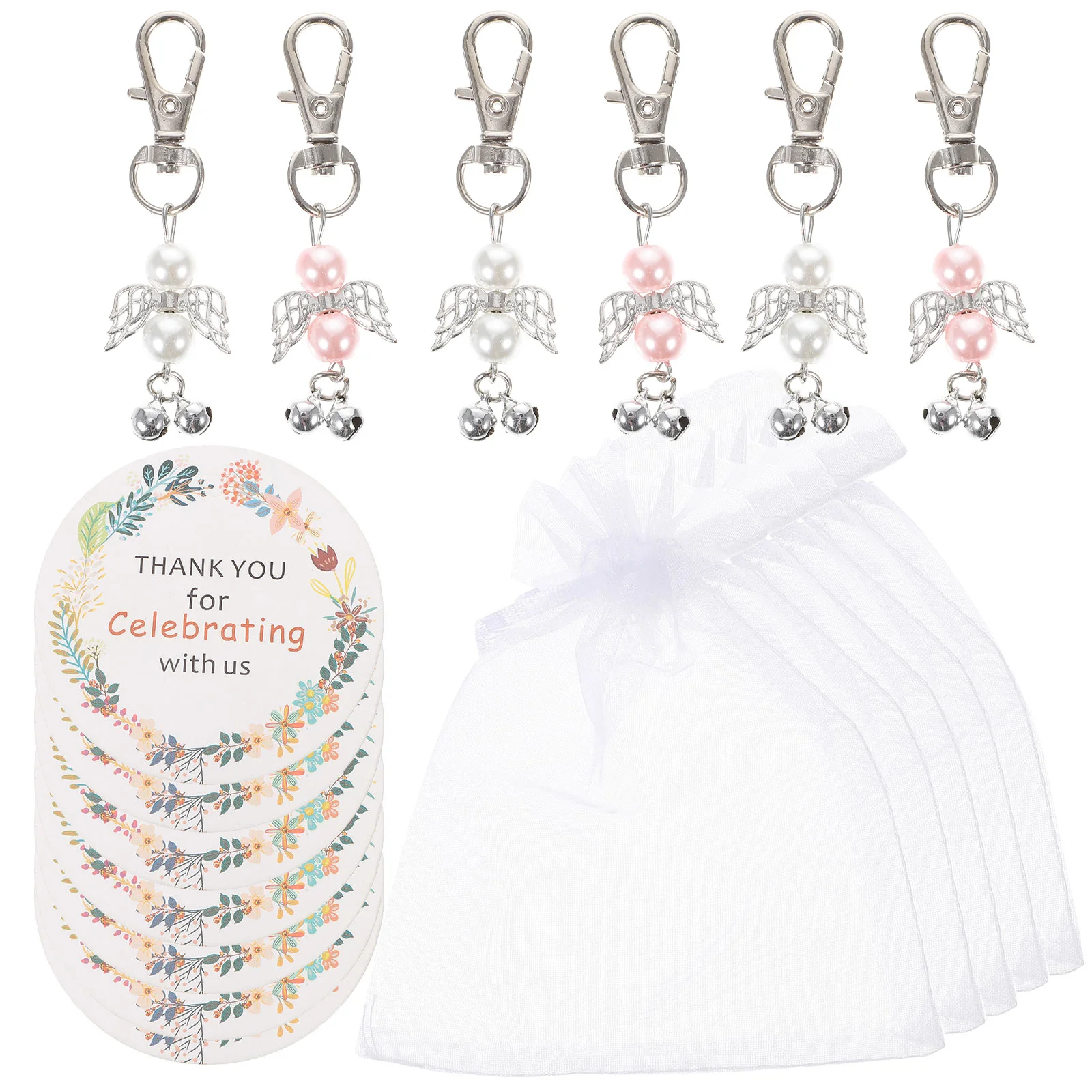 

Favors Angel Baby Baptismtags Girls Gifts Supplies You Thank Party Guest Key Bags Keychain Birthday Boys Shower Chain Charms