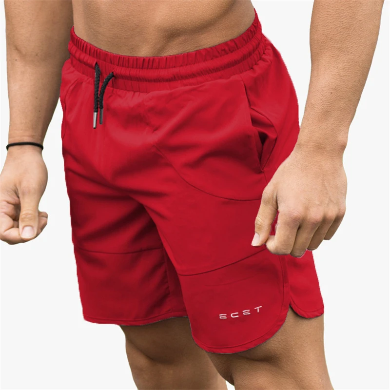 

ECET-Ropa deportiva para hombre, pantalones cortos de cinco puntos de secado rápido, transpirables, para gimnasio, correr, entre