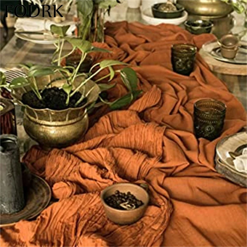 Скатерть для украшения стола льняная в стиле кантри свадебное украшение