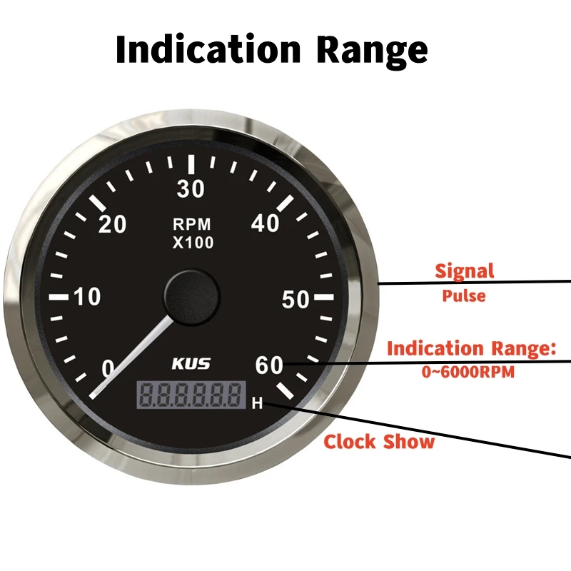 Аналоговые тахометры KUS Auto 0-6000 об/мин счетчики Rev 85 мм 1-300 соотношение скорости