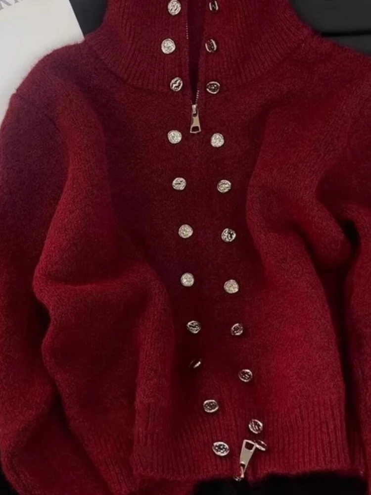 Роскошный пушистый вязаный кардиган дизайнерский двубортный свитер пальто