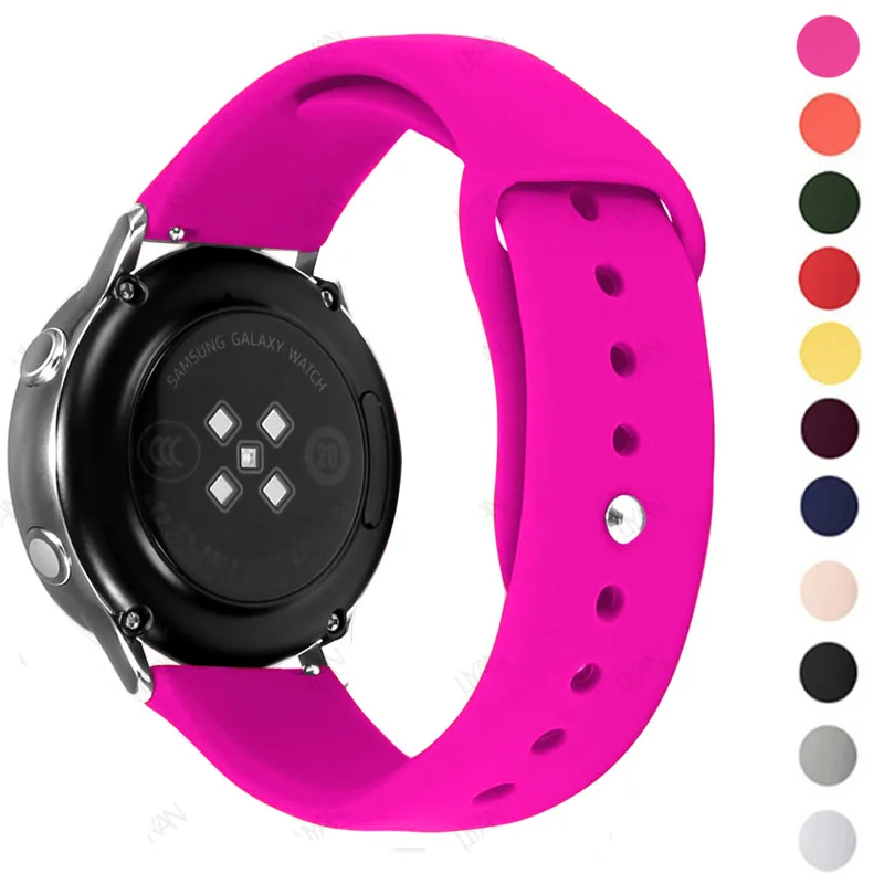 

Ремешок силиконовый для Samsung Galaxy Watch Active 2 Watch 3 45 мм 42 мм Gear S3, браслет для наручных часов, 20 мм 22 мм