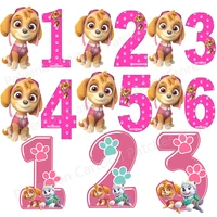 paw patrol animal patch for clothing kids birthday lucky number diy t shirt hoodies heat transfer decor party supplies stickers