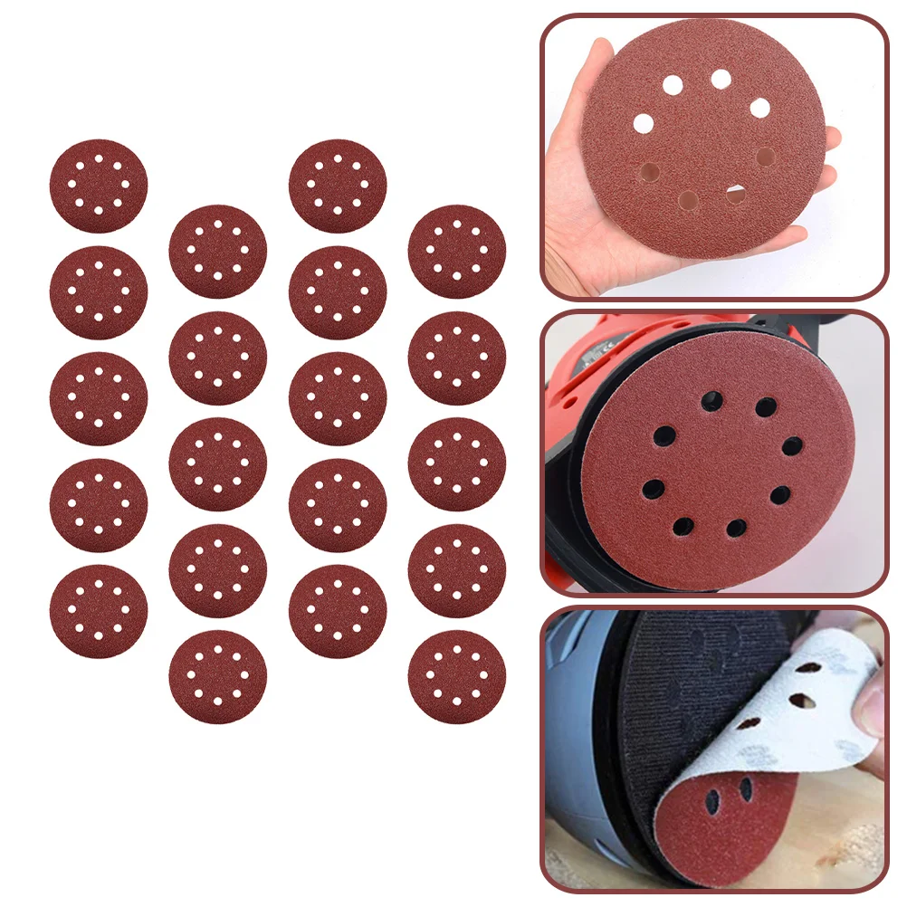 

160pcs Round 8-hole Abrasive Paper Practical 8-hole Sanding Adhesive Sandpaper