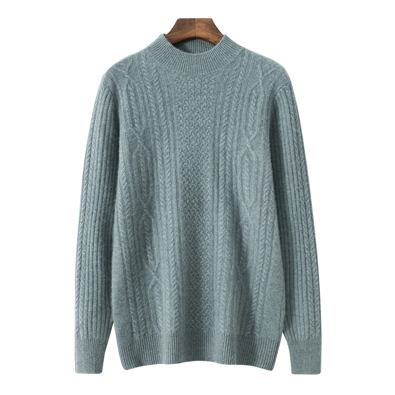 

High-grade 2022 New Autumn 100% Pure Cashmere Knit Sweaters Winter Fashion Clothing Men's Sweater Thicken Slim Fit Men Pullo