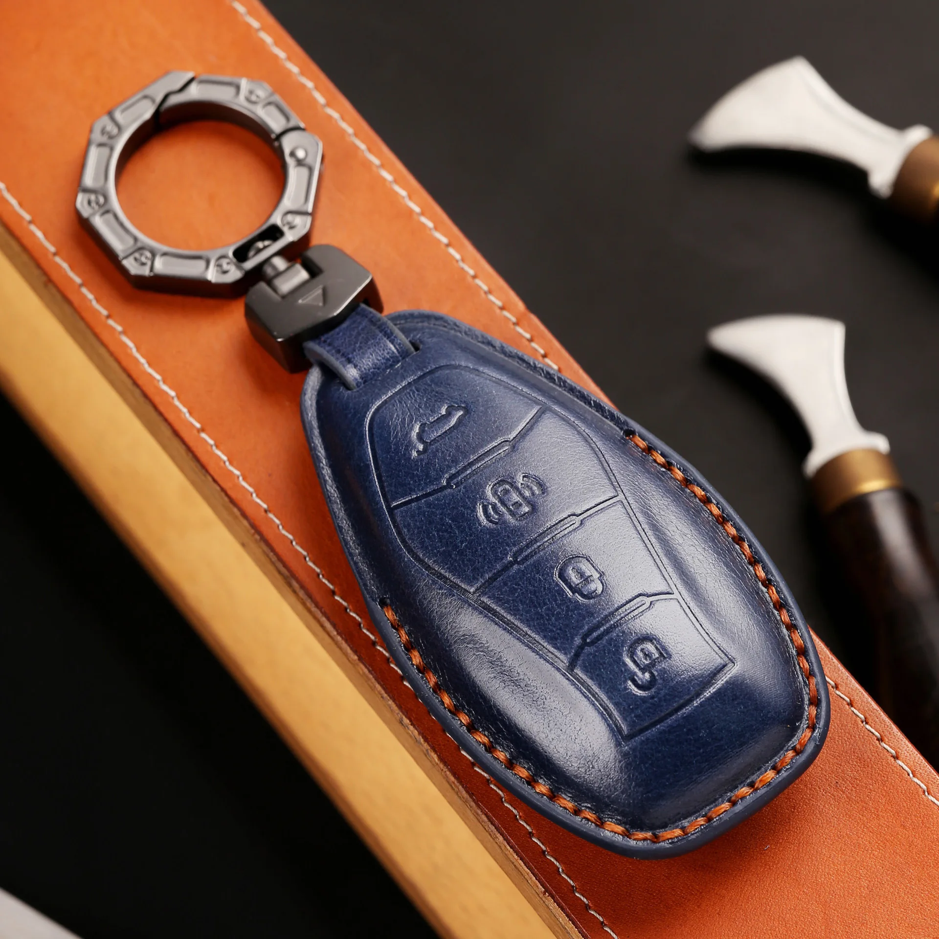

Smart Car Key Case Cover Keyring for FAW Hongqi H5 2023 Hs5 H9 Eqm5 Hs7
