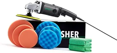 

Polisher - Rotary Car Polisher - Wax Machine, Car Detailing Kit, 7 Inch 180mm/1200W, 6 Variable Speeds Up to 3000 RPM with Foam