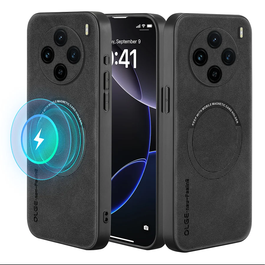 Фото Магнитный кожаный чехол в ретро-стиле для Vivo iQOO 12, 11, Vivo iQOO 12 Pro, 11 Pro, чехол для телефона с поддержкой беспроводной зарядки №3