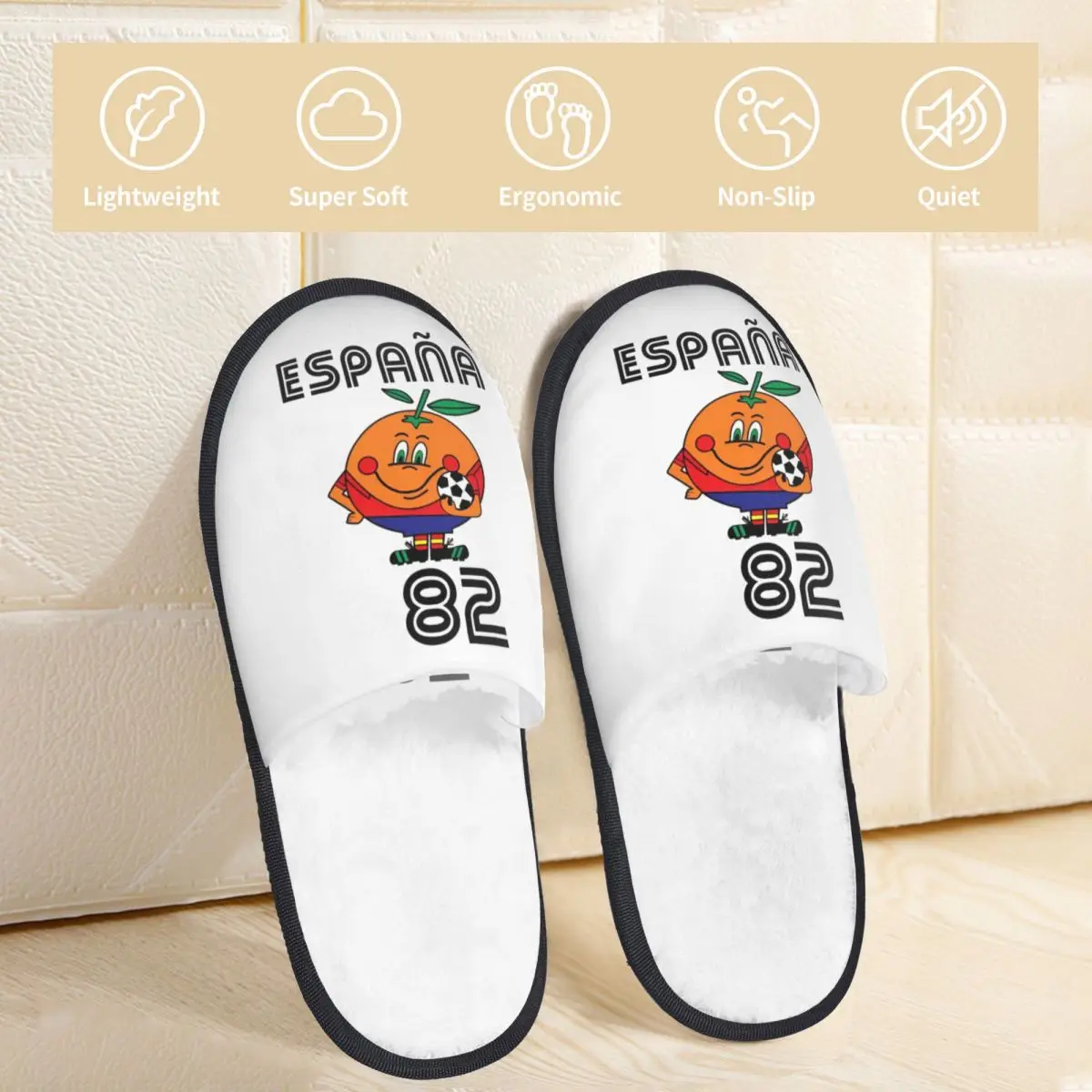 Нескользящие пушистые тапочки Naranjitos Espana 82 Испания талисман 1982 футбол мягкие