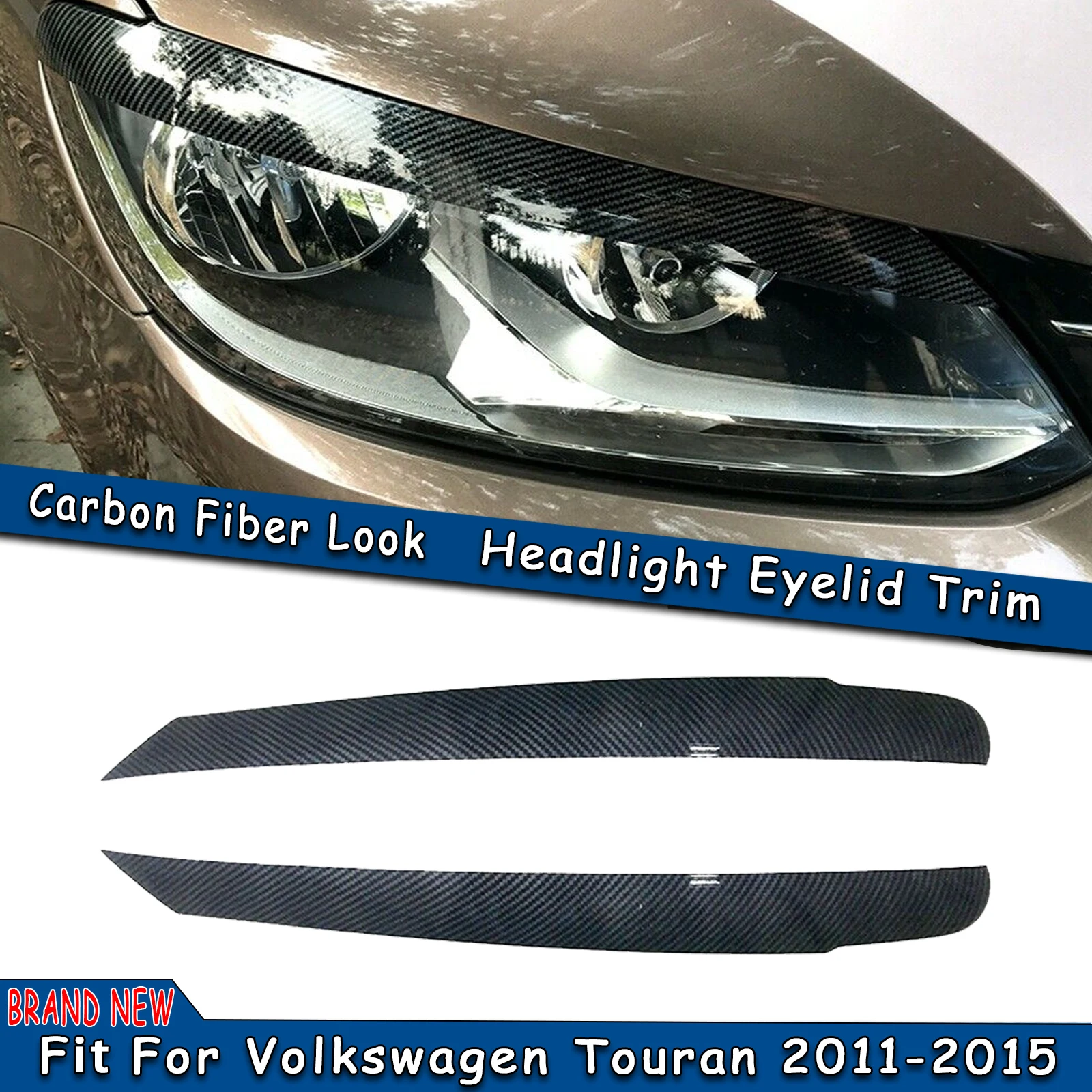 

Налобный фонарь для Volkswagen VW Touran 2011-2015, налобный фонарь, накладка на веко, карбосветильник/черный свет, налобный фонарь, крышка для бровей