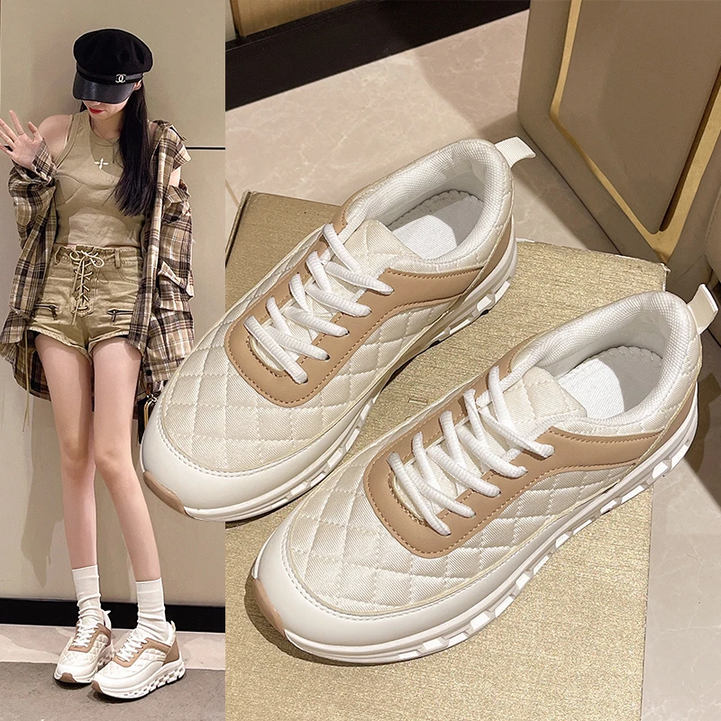 Повседневная Спортивная обувь на шнуровке Lingge кожаные кроссовки толстой подошве