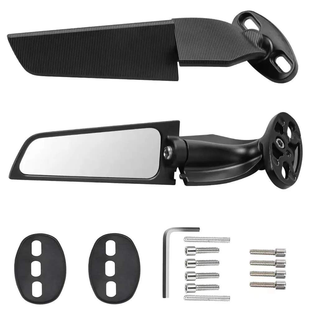 

For Kawasaki ZX6R ZX10R ZX12R Ninja 250 300 400 650 H2 H4 Motorcycle Modified Wind Wing Adjustable Rotating Rearview Mirror