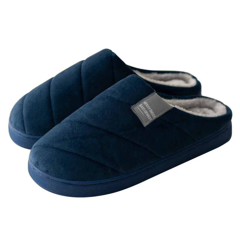 

Concise Cotton Slippers Men Warm Indoor Slipper Women Plush Velvet Winter Home Shoes Soft Comfortable Solid Room Shoes for House