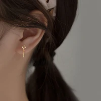 european simple snowflake stud earrings women pav%c3%a9 crystal water drop tassel earrings 14 gold jewelry