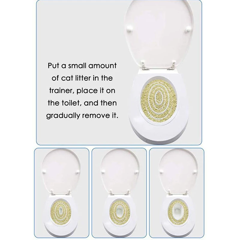 Тренажер для кошачьего туалета многоразовый портативный коврик унитаза