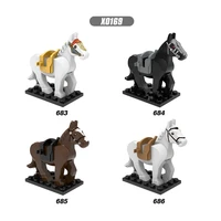 4pcsset knight horse heroes nazgul warhorse model building blocks diy bricks toys gift for children