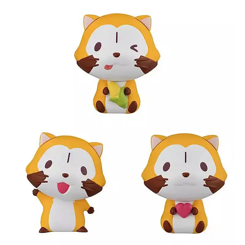 

Japanese Real Edition Twisted Egg Scale Model Cute Little Raccoon Desktop Collection