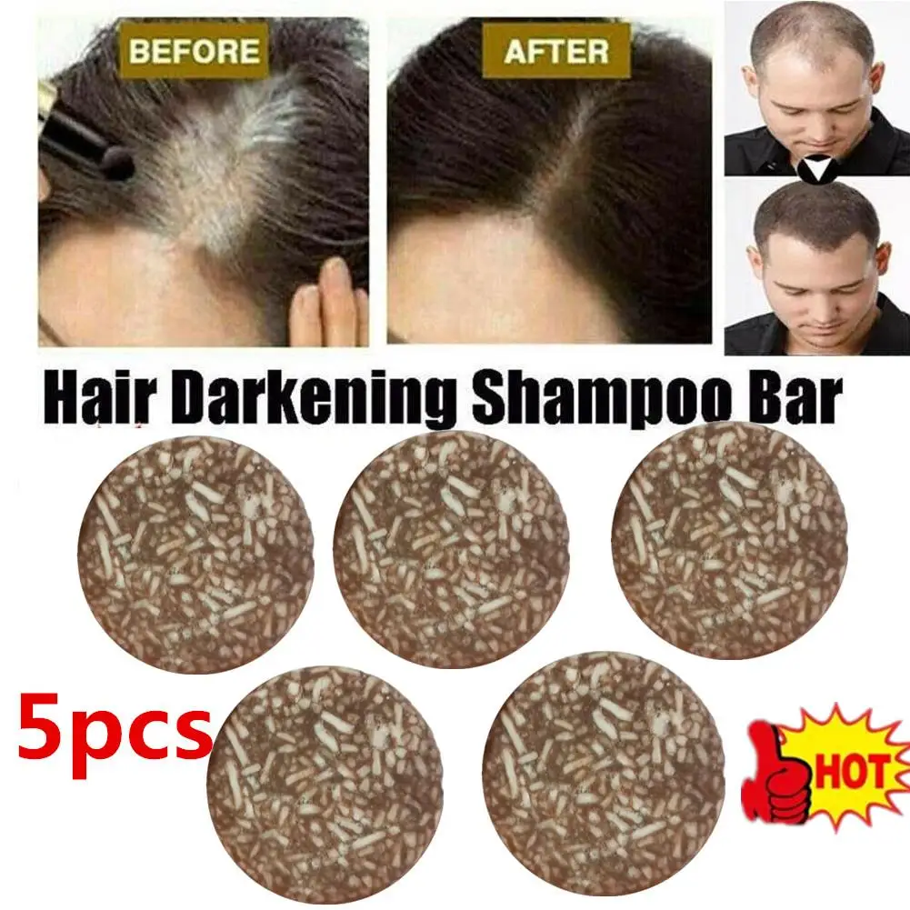 

5xAnti Loss Hair Care Polygonum Essence Hair Darkening Shampoo Soap Natural Organic Mild Formula Hair Shampoo Gray Hair Reverse