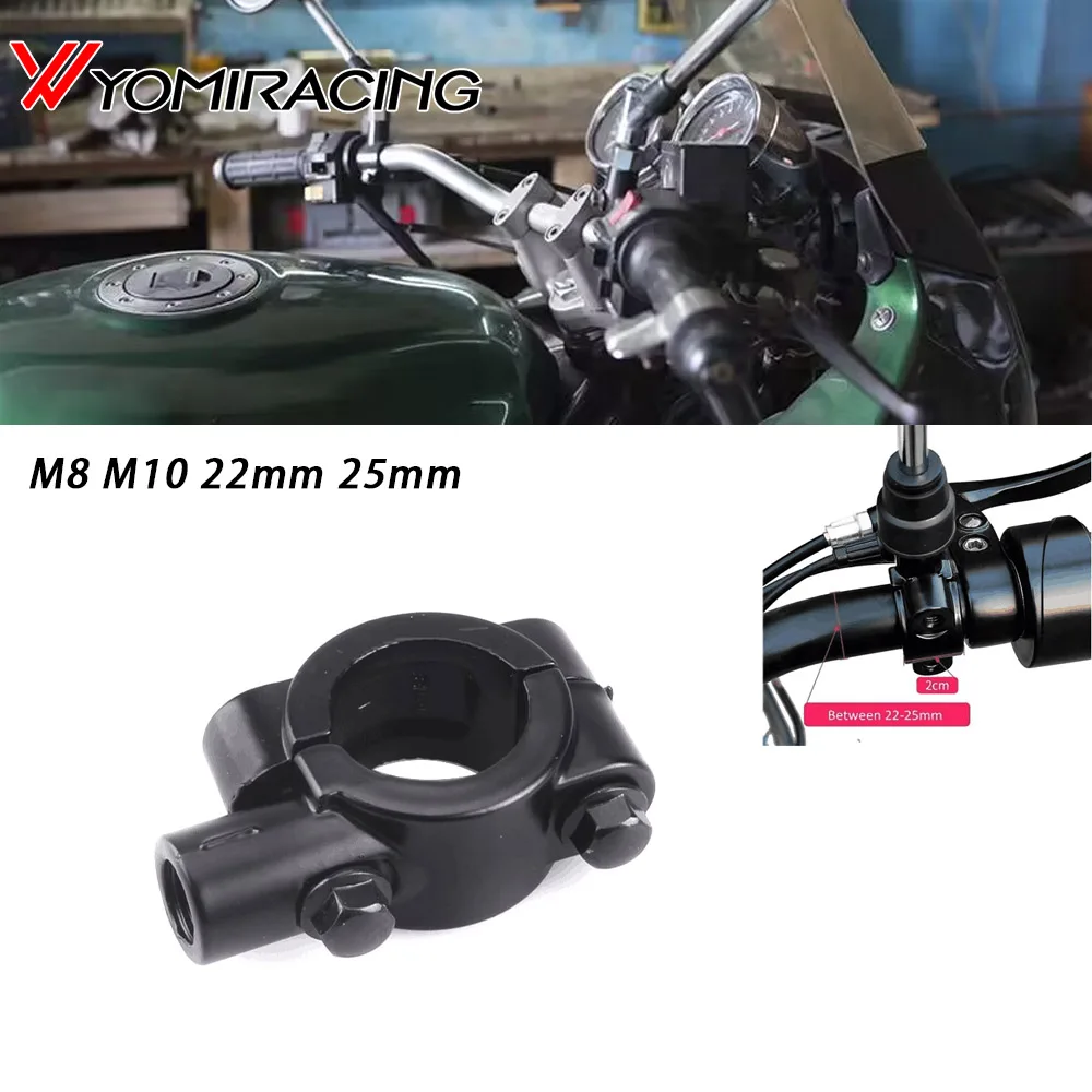 

25mm 22mm M10 M8 Motorcycle Mirror Mount Holders Bracket Clamp For Motorbike Handlebar Moped Dirt Pit Bike ATV Quad 4 Wheeler