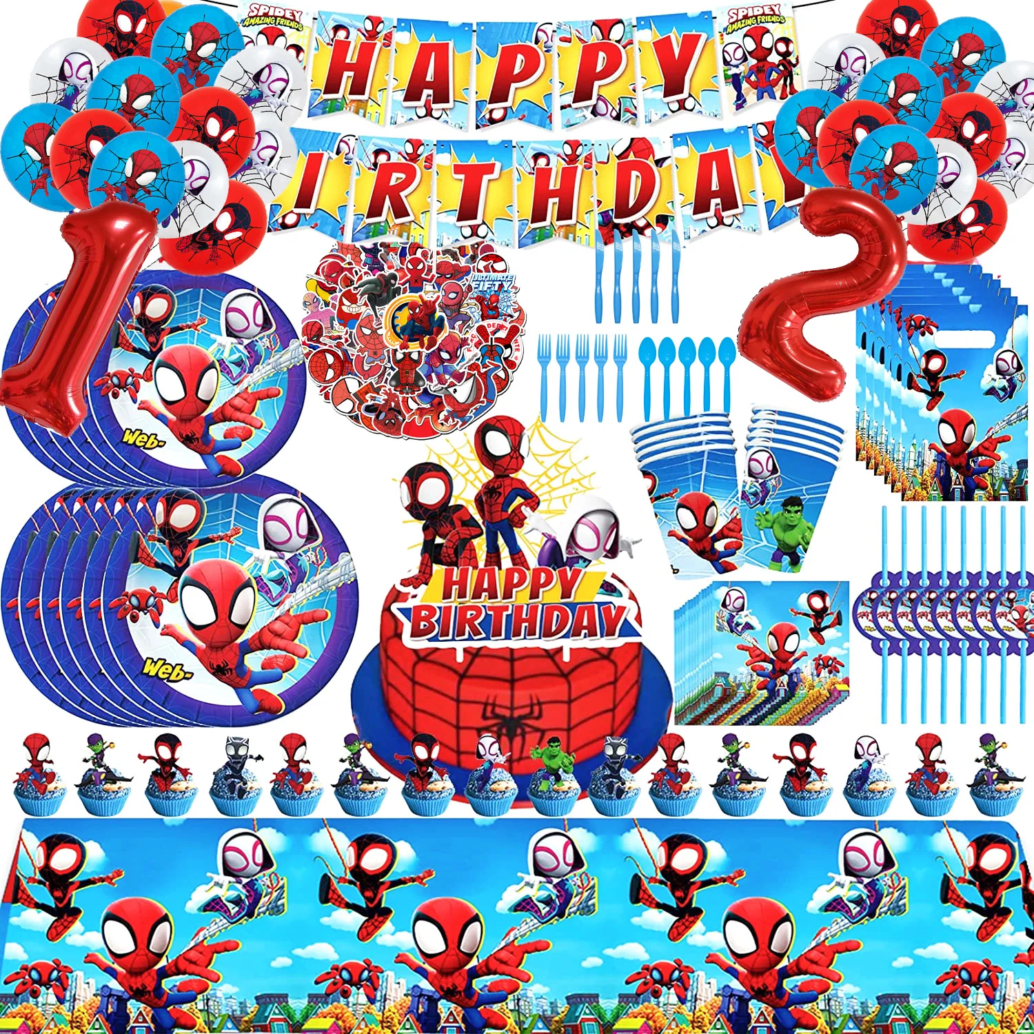 

Декор для вечеринки в честь Дня Рождения Spidey And His Amazing Friends, скатерть, паук, воздушные шары для будущей мамы, Детские сувениры