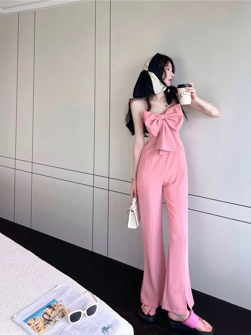 

Drawstring casual loose straight pants trousers summer high waist thin wide leg pants all-match suit