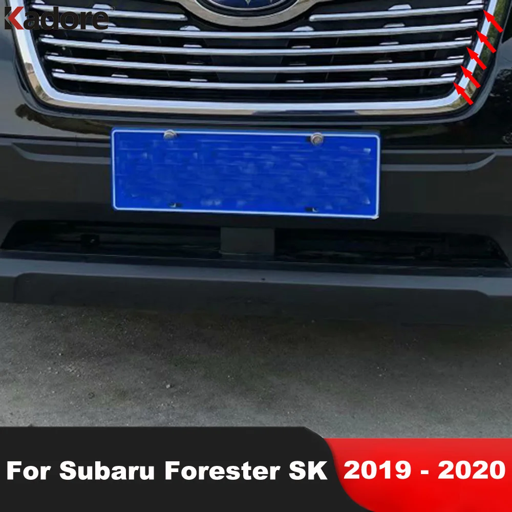 

For Subaru Forester SK 2019 2020 Chrome Front Center Grille Grill Cover Trim Racing Grills Molding Garnish Strip Car Accessories