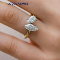 jovovasmile forever moissanite rings 1 2 ct 8 25x5mm crushed ice hybrid pear cut 1 4 carat marquise shape 18k pure gold with gra