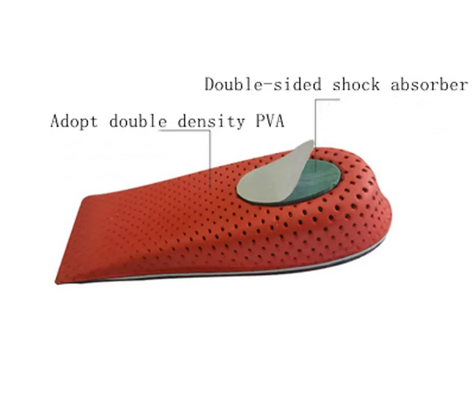 Pair Shoe Insoles Half Insole Heighten Heel Insert Sports Shoes Pad Cushion Unisex Breathable 2-4cm Height Increase Insoles