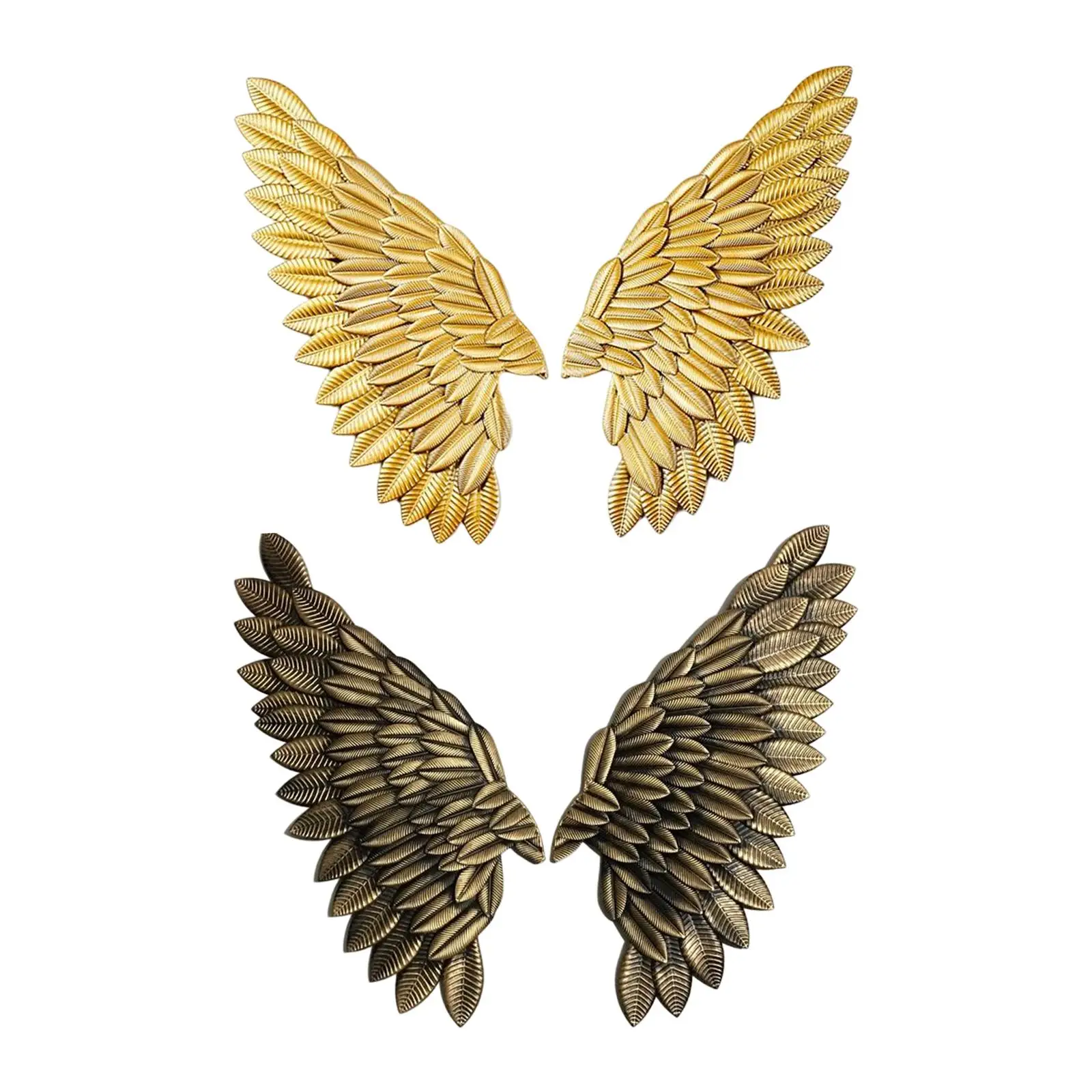 

3D Metal Angel Wing Statue Wall Art Decor Ornament Holiday Gift for Shops, Bars, Cafes Hand Crafted Size 69x30cm Wall Mounted