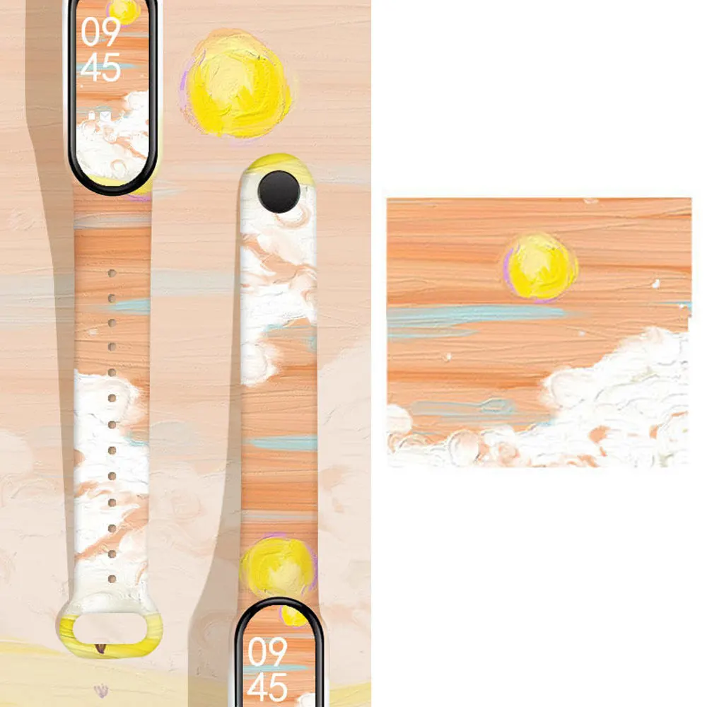 

Painting Sport Strap For Xiaomi Mi Band 7 6 5 Wristband Replacement Bracelet for xiaomi miband 3/4/5 Smart Watch Accessories