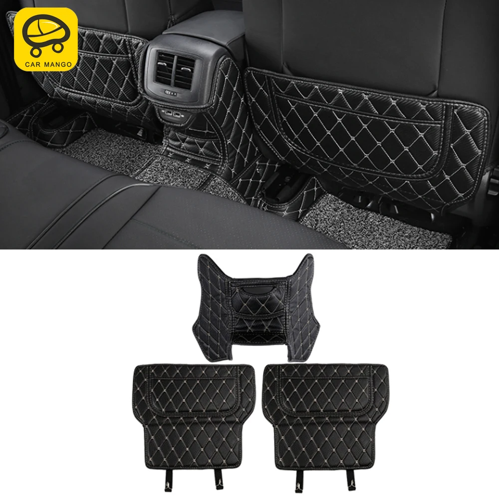 

CarManGo Car Accessories Rear Seat Back Anti-kick Pad Anti-dirty Cushion Mat Cover Decoration for VW Volkswagen T-Roc 2017-2021
