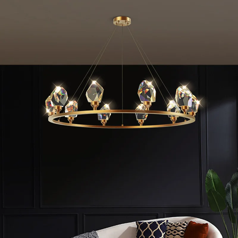 Nordic Luxury Crystal Pendant Lamps LED Dining Room Livingroom Bedroom Creative Art Design Hanging Light Fixtures