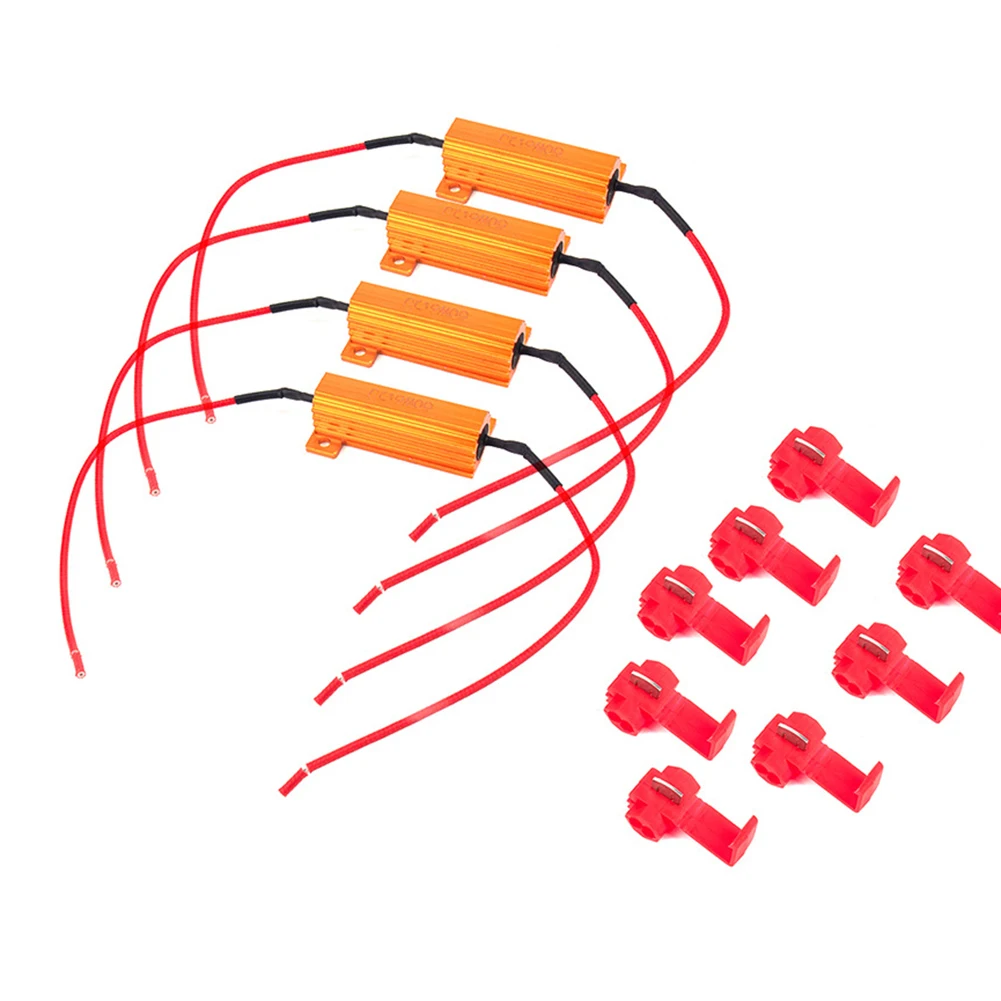 

4Pcs 50W 6ohm Load Resistor LED Turn Signal Light Blink Error Decorder LED Bulbs Light Error Free Code Solution Car Accessories