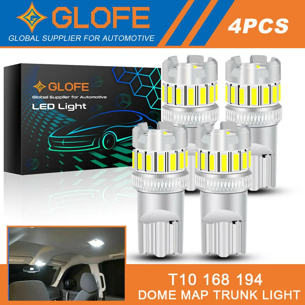 

Светодиодная лампа для салона автомобиля Glofe 4X White T10 168 194 W5W