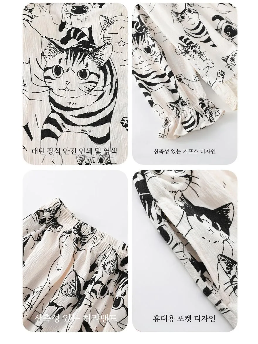 Пижама с нагрудной подушкой женские весенне-осенние хлопковые брюки длинным